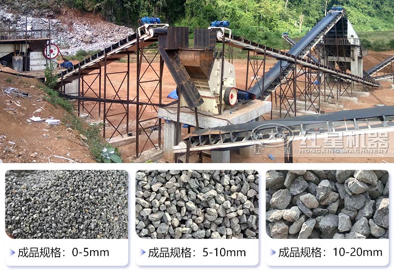 反擊破加工的石灰石石子