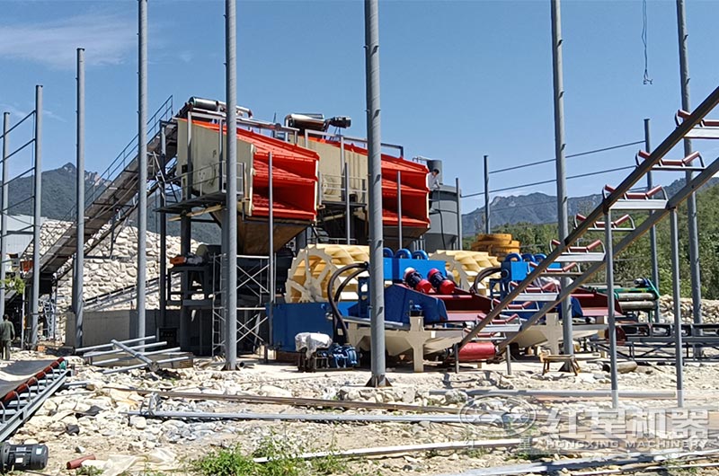 河北日產6000噸水洗沙生產線現場