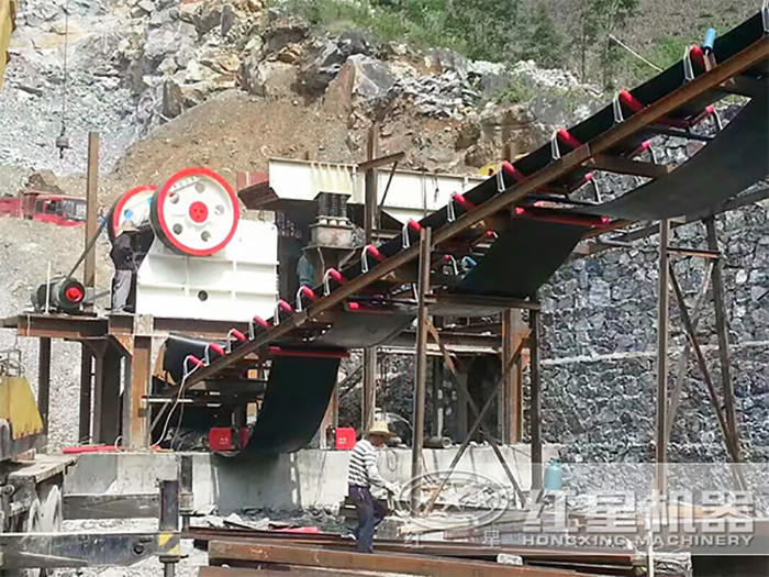 花崗巖打砂生產線安裝現場 花崗巖打砂生產線安裝現場