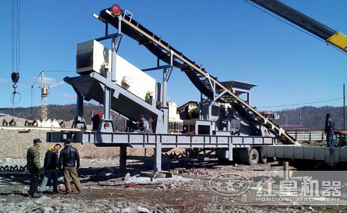山西長治移動破碎站生產線安裝現場