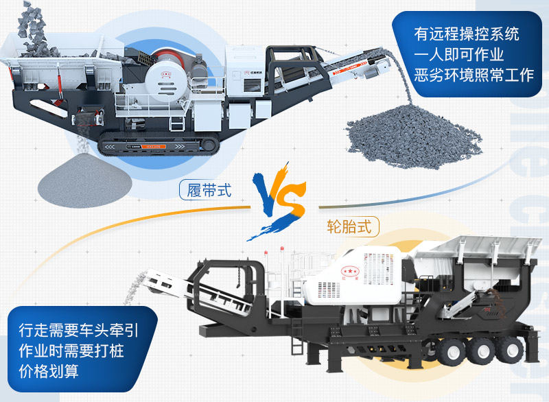 時產100噸移動式破碎機有履帶式與輪胎式之分 時產100噸移動式破碎機有履帶式與輪胎式之分