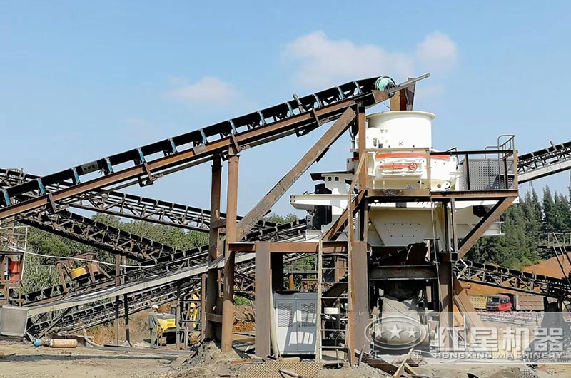 鵝卵石磨砂機使用現場圖