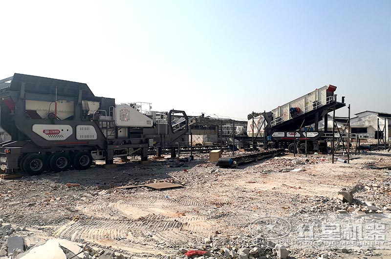 輪胎式建筑垃圾移動破碎機設備