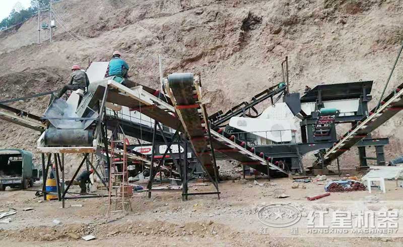 移動石頭粉碎機山區工作