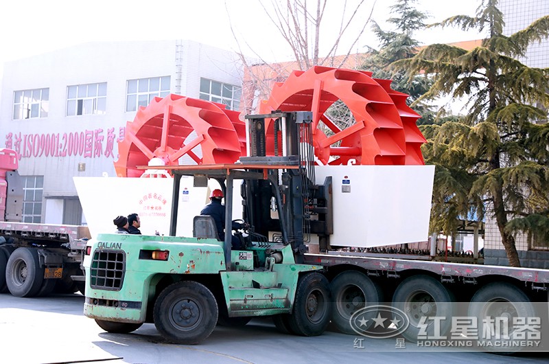 小型雙輪斗洗砂機發貨