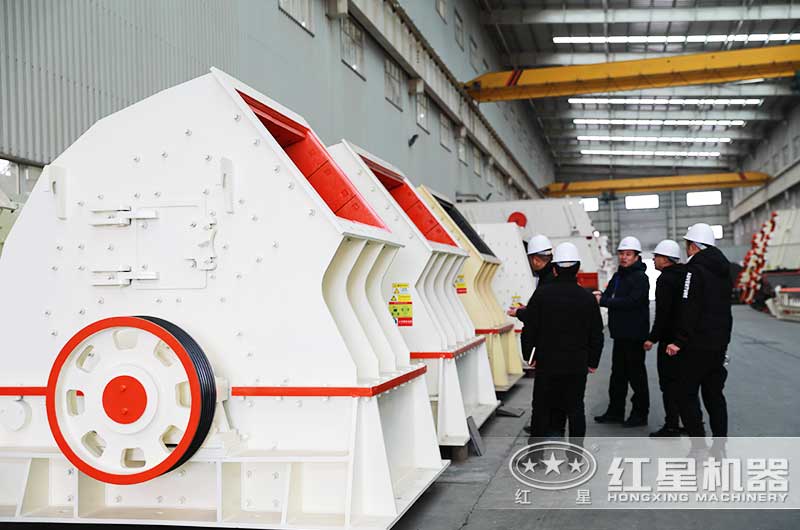 客戶參觀紅星重錘式破碎機車間 客戶參觀紅星重錘式破碎機車間