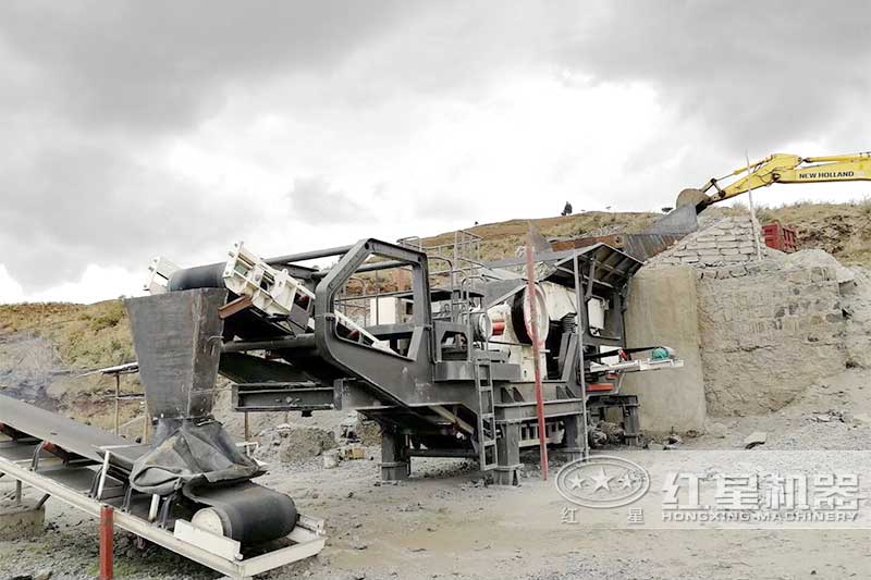 時產200噸粗碎顎式移動破碎機