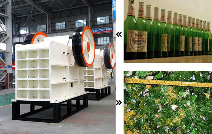 顎式破碎機(jī)破碎玻璃