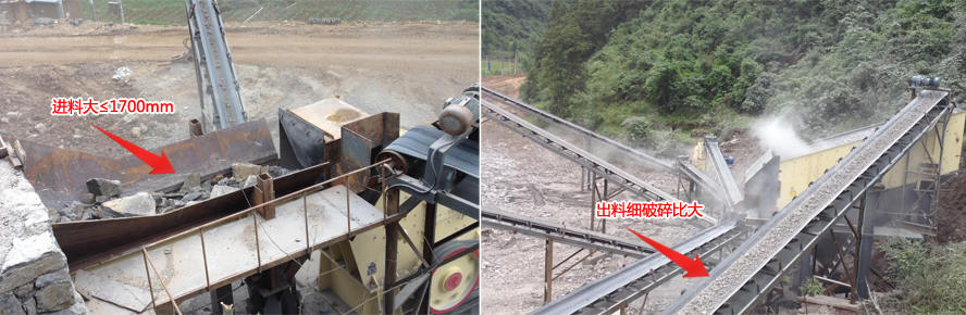 重錘式破碎機(jī)破碎比很大