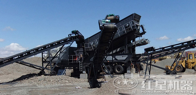 新型車載碎石機處理廢石料