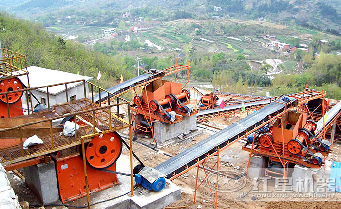 環保石料粉碎現場