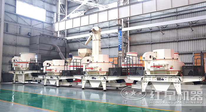 紅星鵝卵石制沙機車間展示