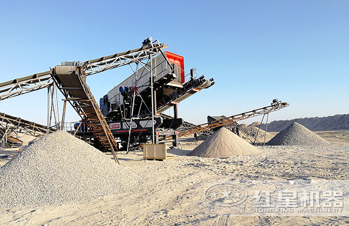 移動砂石生產線加工之后的物料成品展示