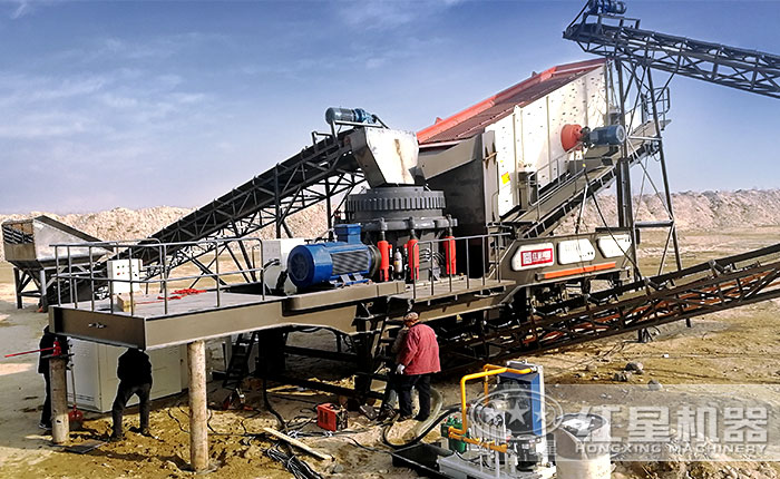 移動(dòng)圓錐破碎機(jī)施工作業(yè)