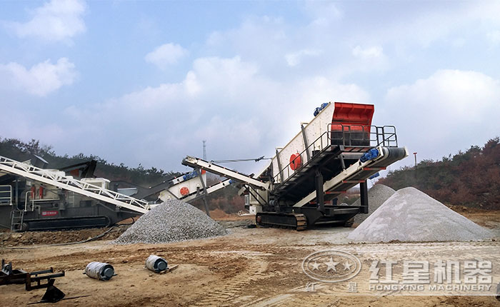 履帶移動制砂機施工現場