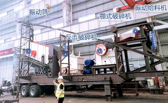 移動式砂石粉碎機多機組合