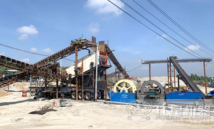 配合制沙作業的洗沙場