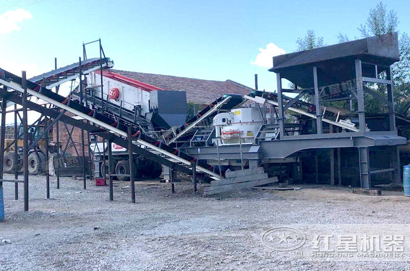 時產200噸移動石料破碎生產線
