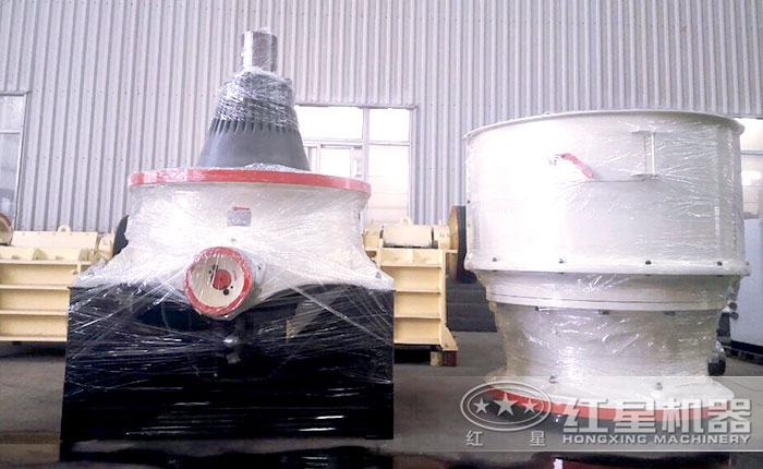 單缸圓錐破碎機打開后的部圖